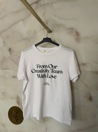 Camiseta Pull and Bear Blanca Talla L