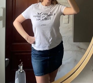 Camiseta Pull and Bear Blanca Talla L