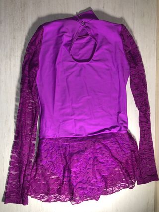 Maillot Gimnasia Rítmica Morado Encaje