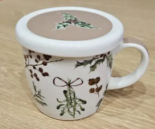 Tazza Natale con Coperchio Decorata