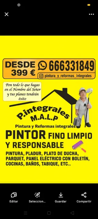 Pintor y Reformas Integrales quitaos gotele