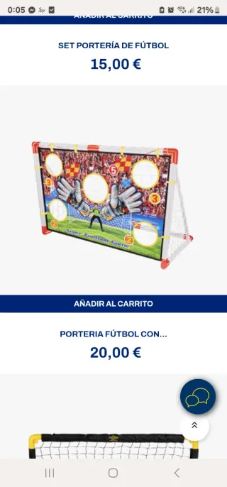 Portería de fútbol para niños
