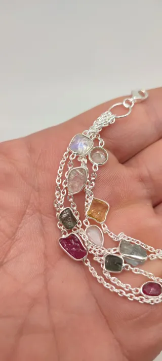 Pulsera de Plata Multipiedras.