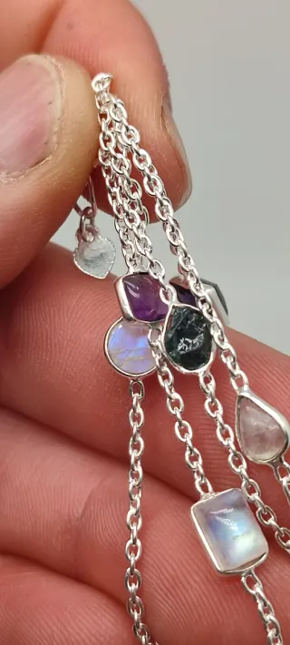 Pulsera de Plata Multipiedras.