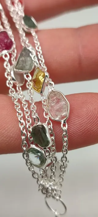 Pulsera de Plata Multipiedras.
