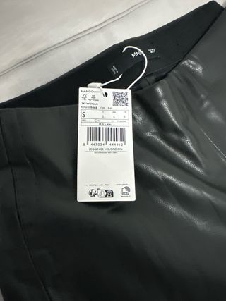 Pantalón efecto piel Mango negro nuevo