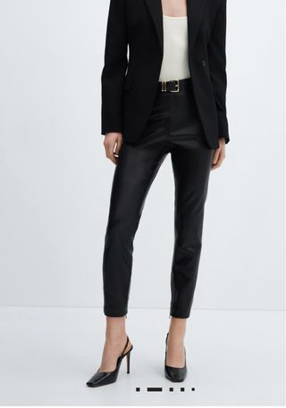 Pantalón efecto piel Mango negro nuevo