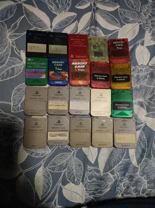Lote Tarjetas Memoria PlayStation 1 y 2