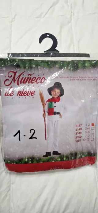 Disfraz Muñeco de Nieve Talla 1-2