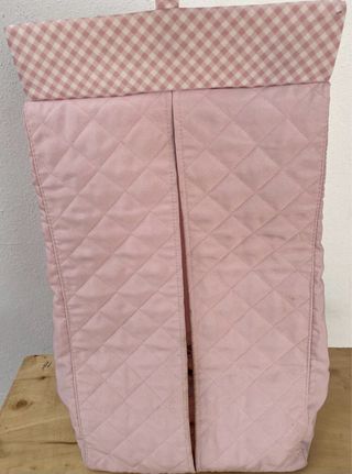 Bolsa guarda pañales bebé rosa acolchada