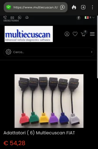 Adattatori x diagnosi auto Multiecuscan Fiat OBD2