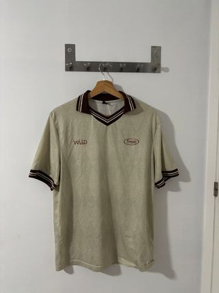 Camiseta Polo Talla M Beige y Marrón
