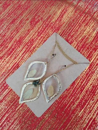 Set Collana e Orecchini Fatti a Mano Foglie