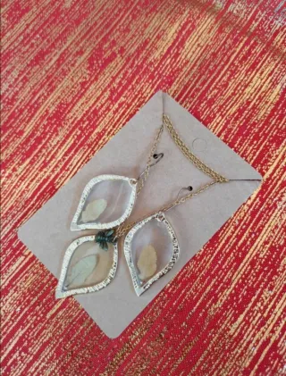 Set Collana e Orecchini Fatti a Mano Foglie