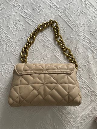Bolso Zara Beige Dorado Nuevo