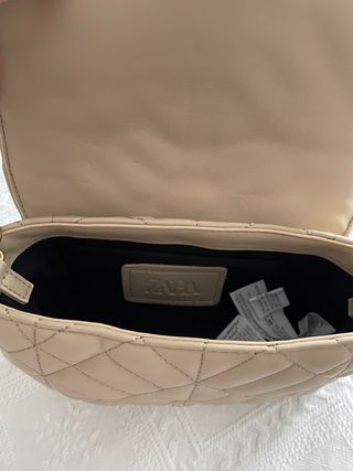 Bolso Zara Beige Dorado Nuevo