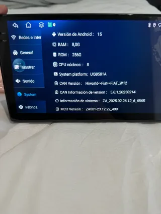 Pantalla de Fiat Ducato 2016-2023 con cámara 360