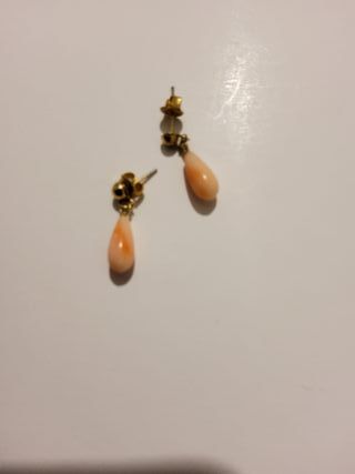 Orecchini pendenti corallo arancione oro