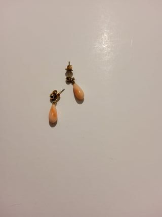 Orecchini pendenti corallo arancione oro