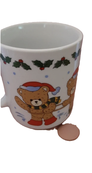 Tazza Mug Ceramica Natalizia Orsetto Pattinatore