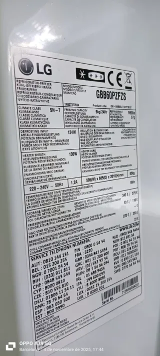 Nevera LG No Frost A++