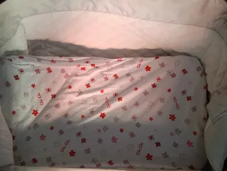 Cuna colecho con colchón y funda.