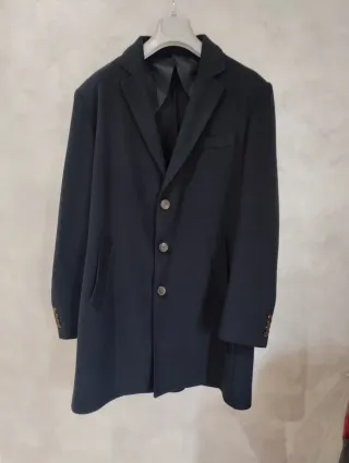 Cappottino monopetto blu 3 bottoni tg. 56