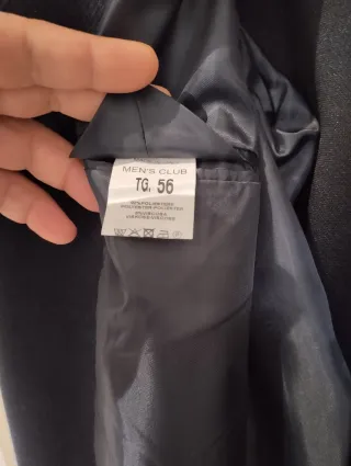 Cappottino monopetto blu 3 bottoni tg. 56