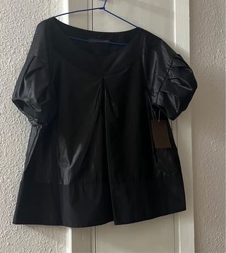 Blusa Negra Raso, Zara