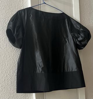 Blusa Negra Raso, Zara