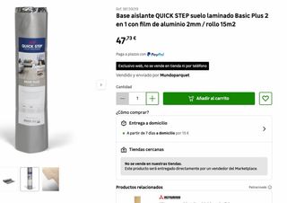 Base aislante suelo laminado Quick Step