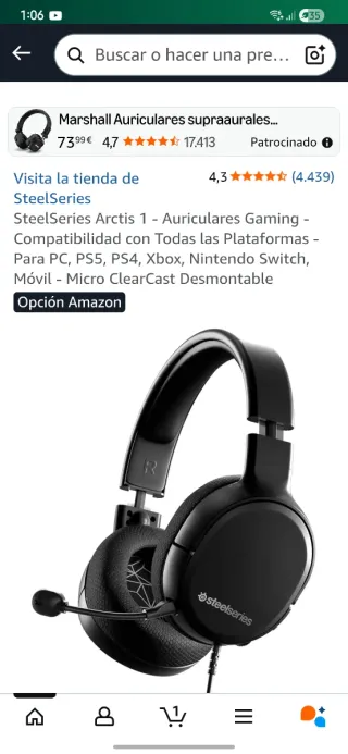 Auriculares Gaming Steelseries Arctis1 (NUEVOS)