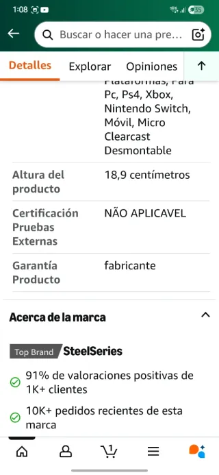 Auriculares Gaming Steelseries Arctis1 (NUEVOS)