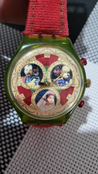 Reloj Swatch Verde y Rojo