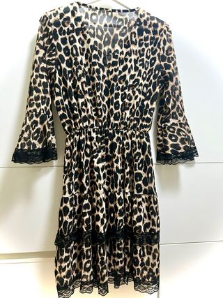 Vestido animal print con encaje S/M