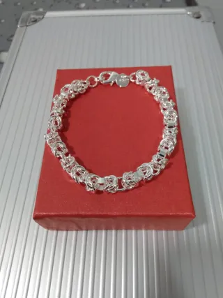 Bracciale unisex in argento 925 con maglie intrecciate