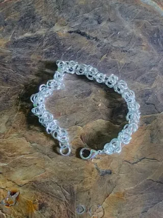 Bracciale unisex in argento 925 con maglie intrecciate