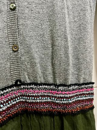 Vestido Desigual Gris y Verde Talla S