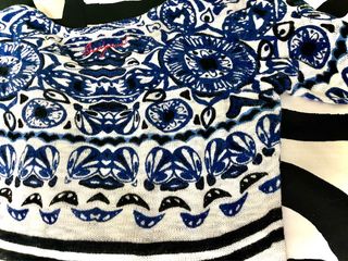 Jersey Desigual Rayas y Estampado Azul Talla S