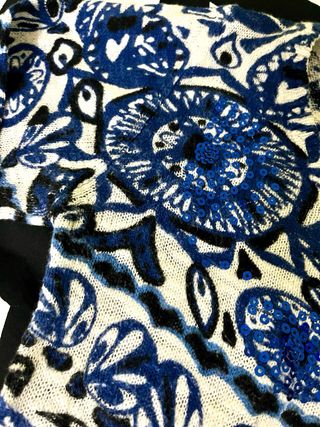 Jersey Desigual Rayas y Estampado Azul Talla S