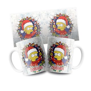 Taza Simpsons Navidad Bart Santa Claus