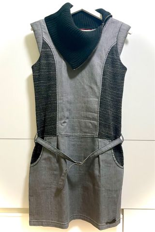 Vestido vaquero gris Amarillo Limón Talla S