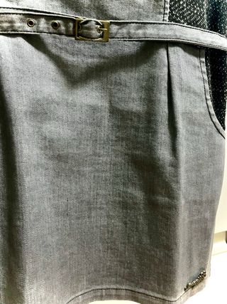 Vestido vaquero gris Amarillo Limón Talla S