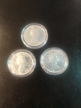 3 Monedas Plata 1 Dólar Canadá