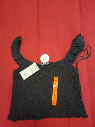 Zara Top Negro Talla L