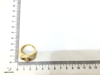 sello oro 18k con piedra con circonita