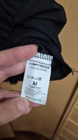 Vestido negro volantes tul lunares