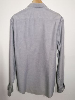 Camisa Zara Gris Slim Fit Hombre