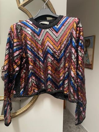 Jersey Zara, lentejuelas talla S