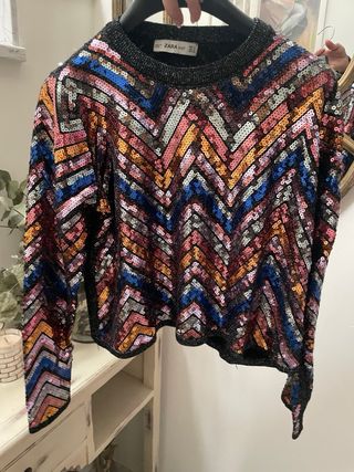 Jersey Zara, lentejuelas talla S